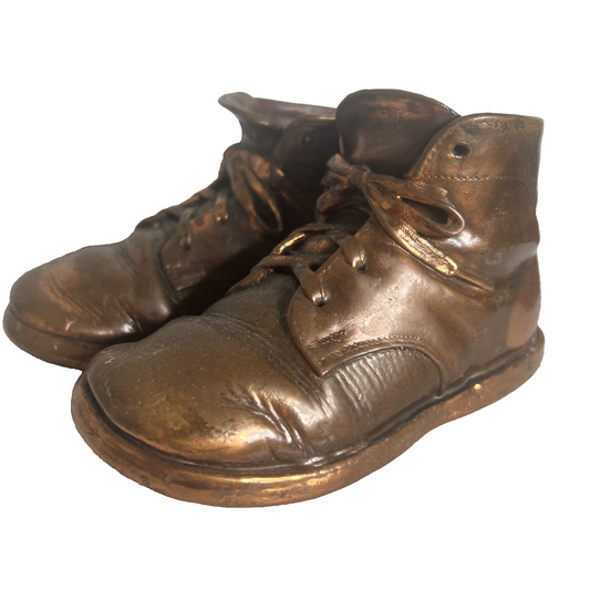 Vintage 1939 Bronze / Copper Baby Toddler Shoes
