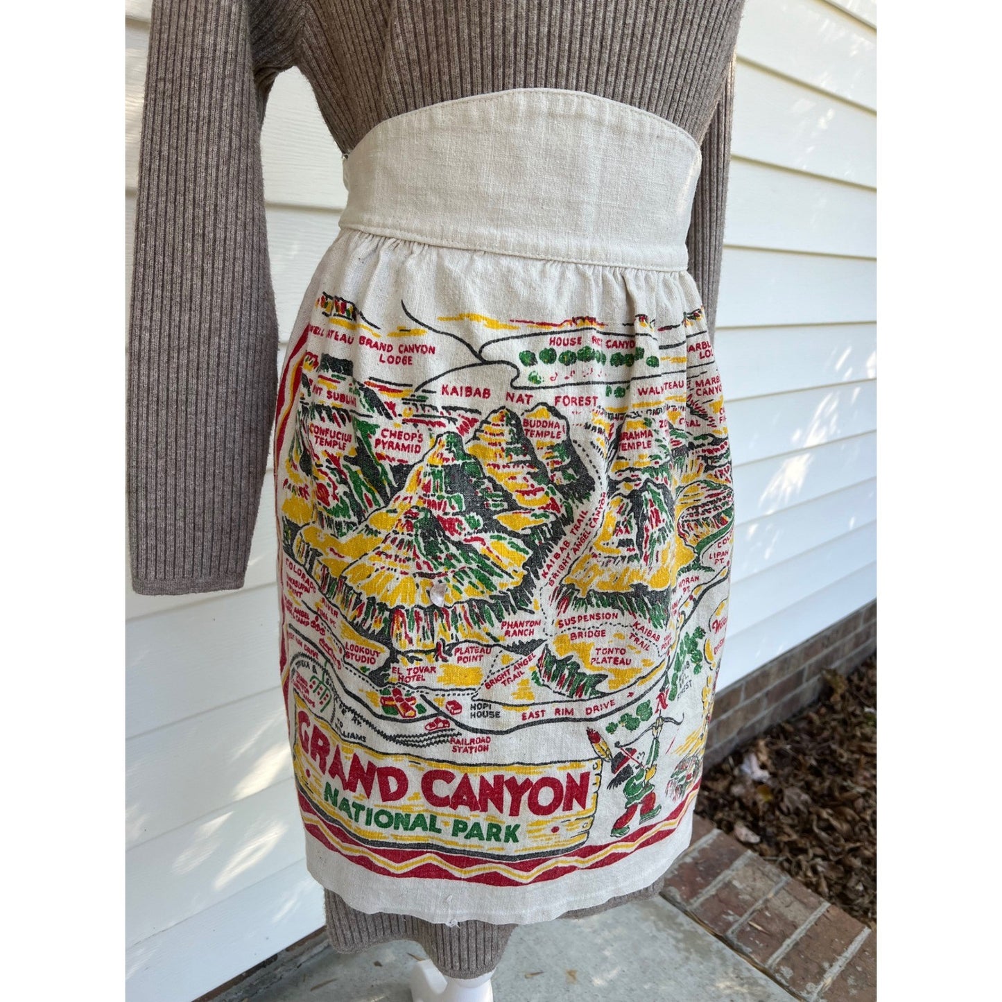 Vintage Cactus Cloth Grand Canyon Apron