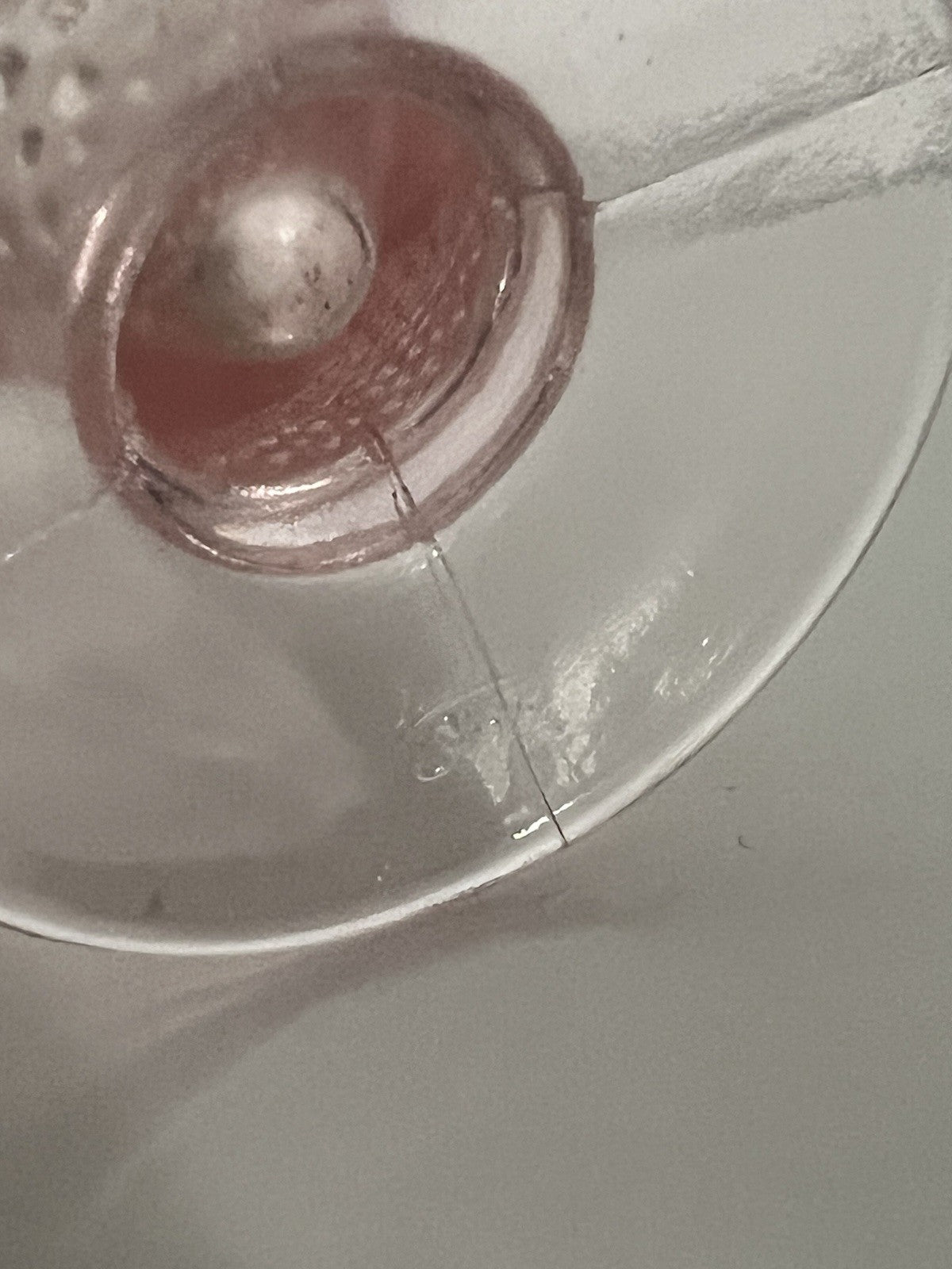 Vintage Fenton Pink Opalescent Milkglass Hobnail Ruffled Trumpet Vase 4"