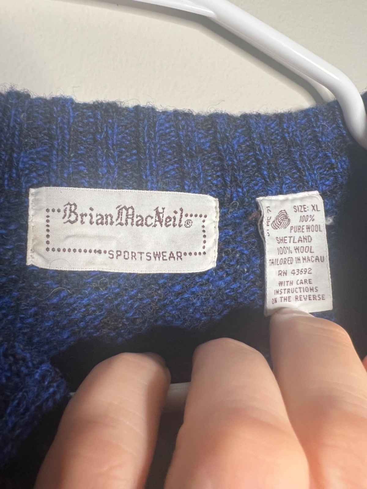 Vintage 1960 Argyle DAD Men's Sweater Brian MacNeil Shetland Wool MCM XL