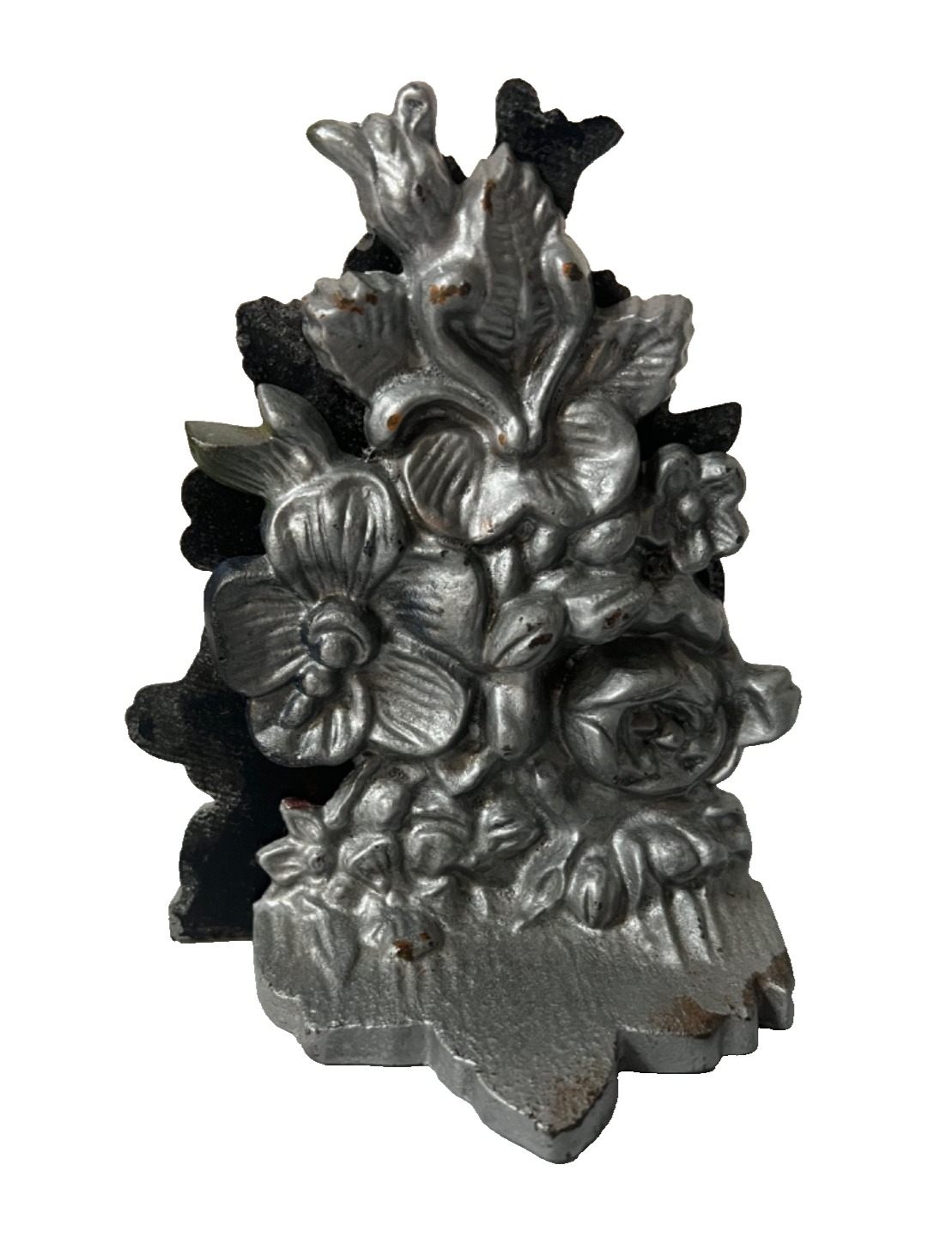 Seagull Pewter flowers Bookends vintage Canada 1990s