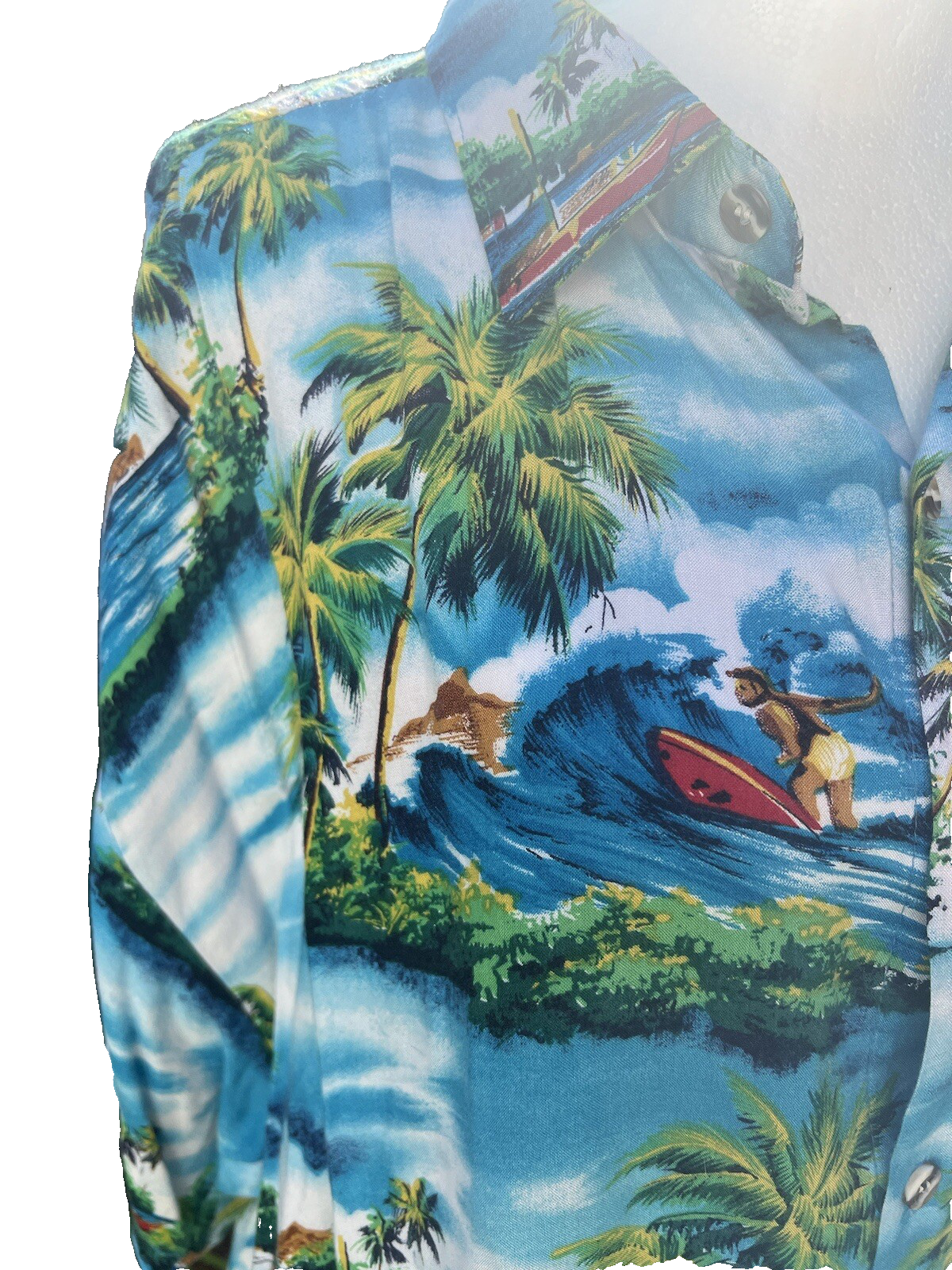 Vtg Men's M Paradise of the Pacific Hawaiian Button Up Aloha Shirt USA Made