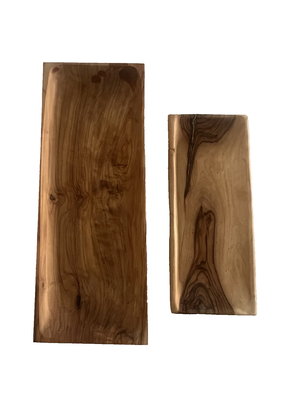 Vintage Olive Wood Made In Israel c 1950's - 1960's Nesting Trays